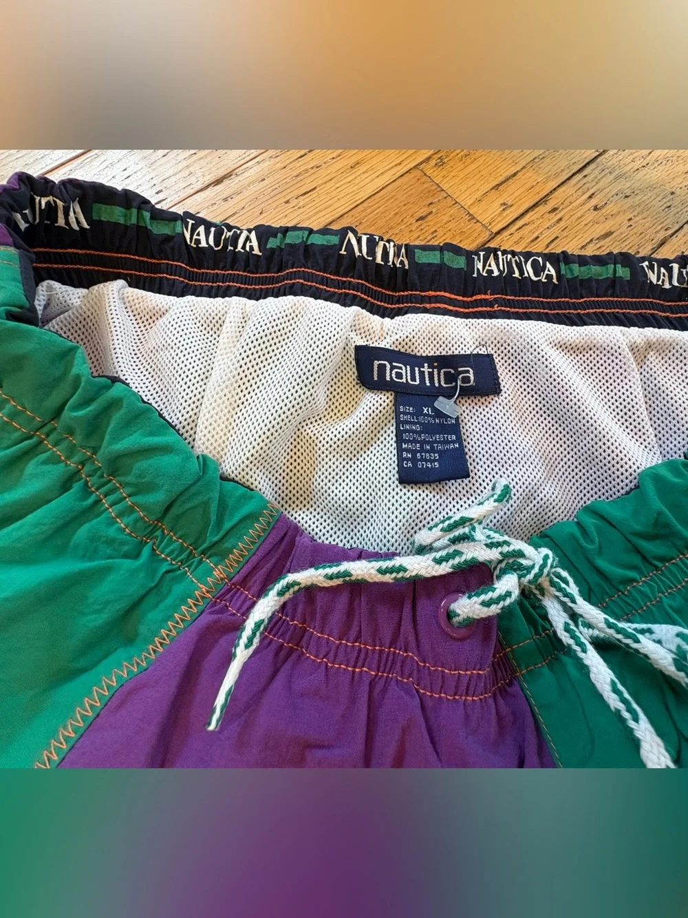 Vintage Nautica Men’s Colorblock Mesh Lined Swim Shirts